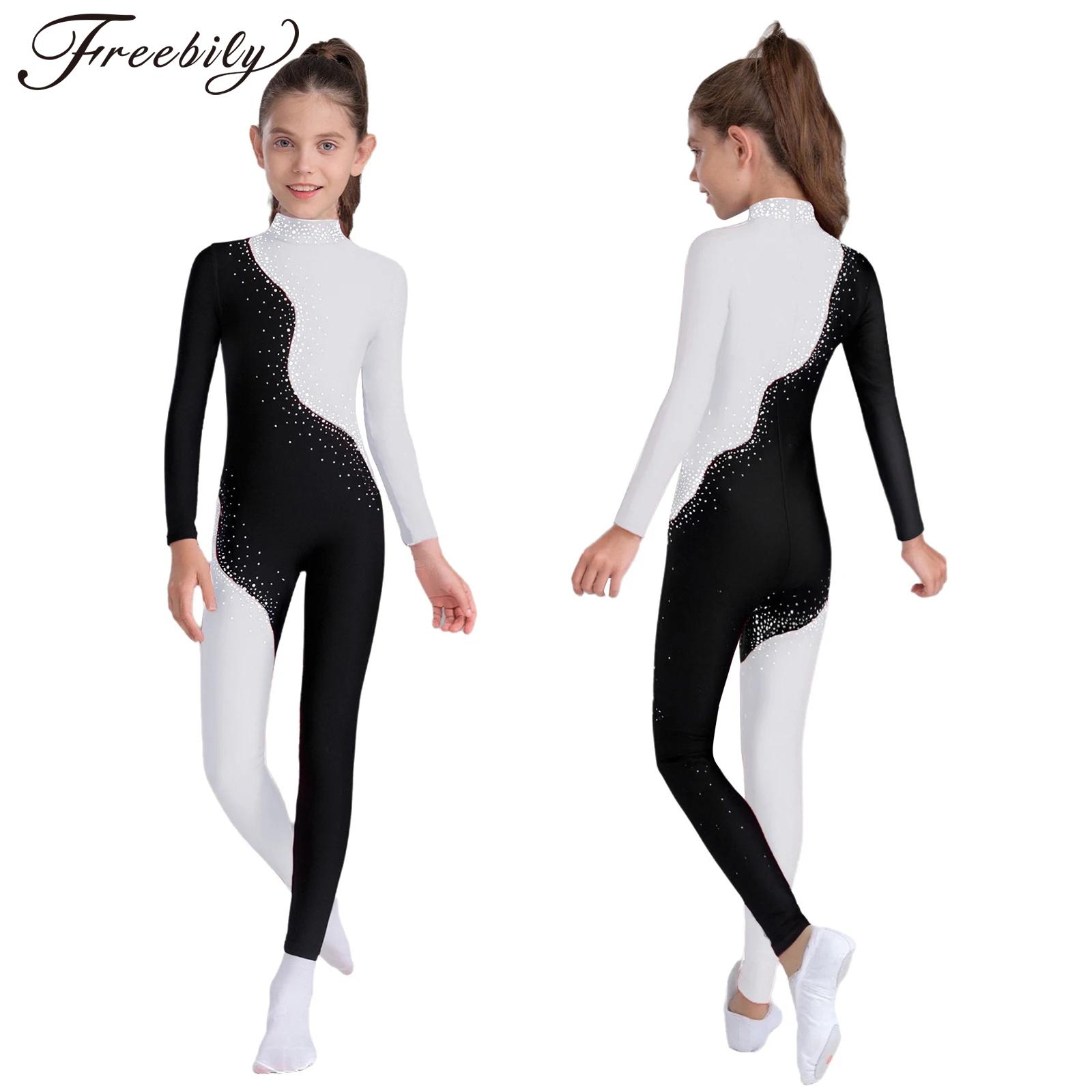 Yoga Fitness Model - Kids Girls Shiny Rhinestone Figure Skating