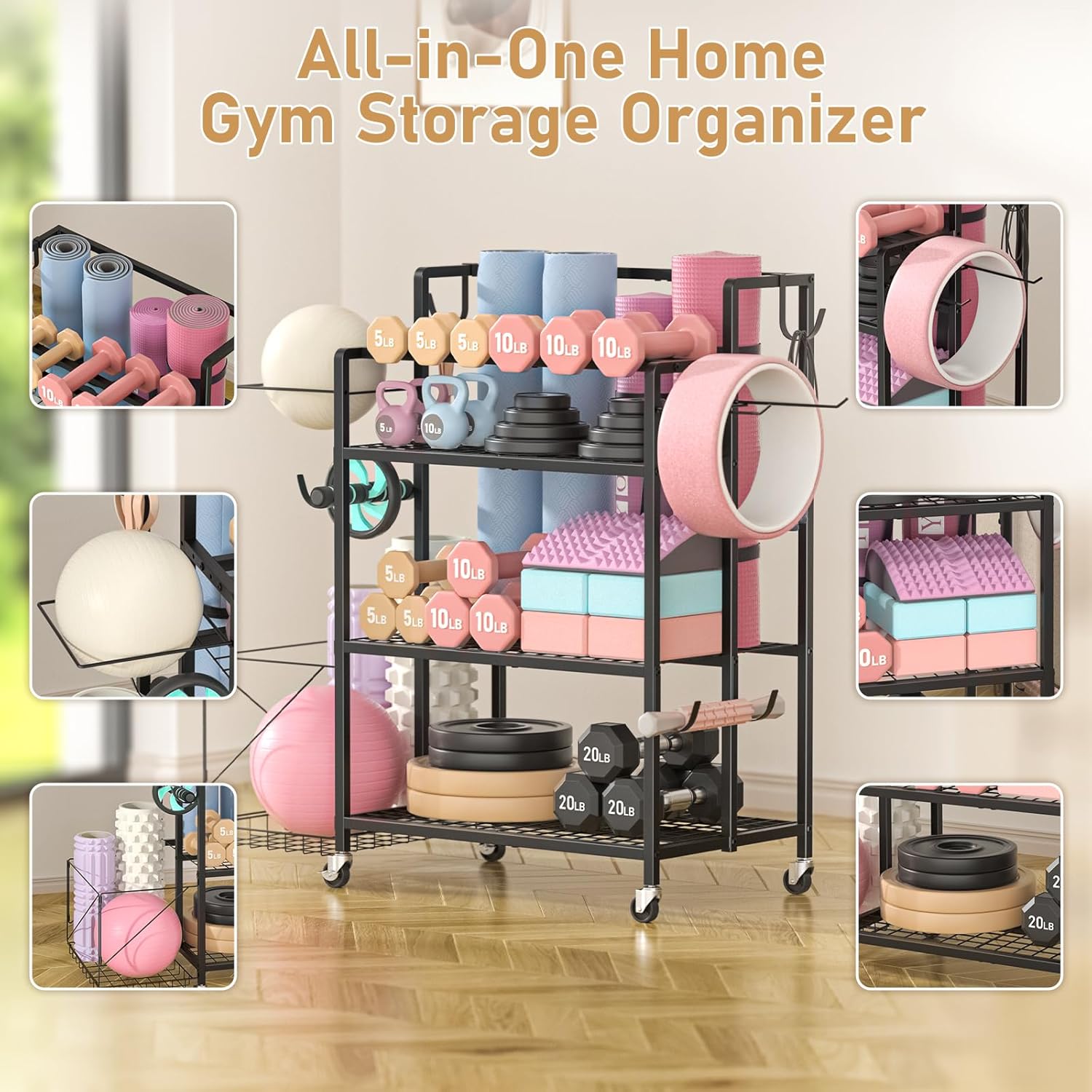 Home Gym Storage, No Material  - đánh giá và giá Kettlebell