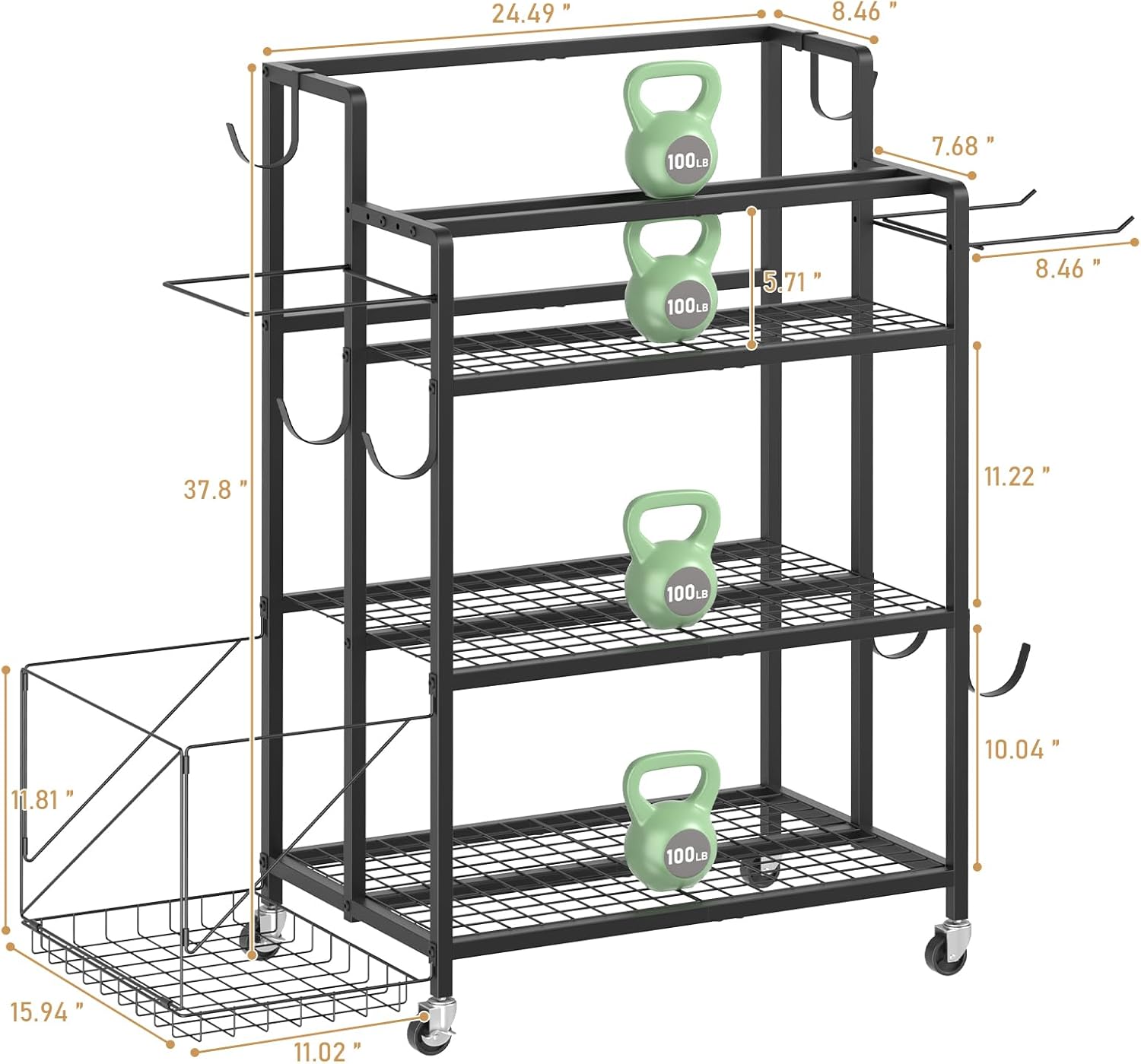 Home Gym Storage, No Material  - đánh giá và giá Kettlebell